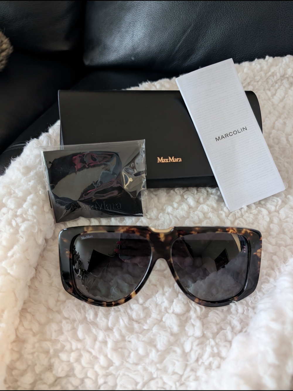 MaxMara Oversized Tortoiseshell Sunglasses - Brown/Black
